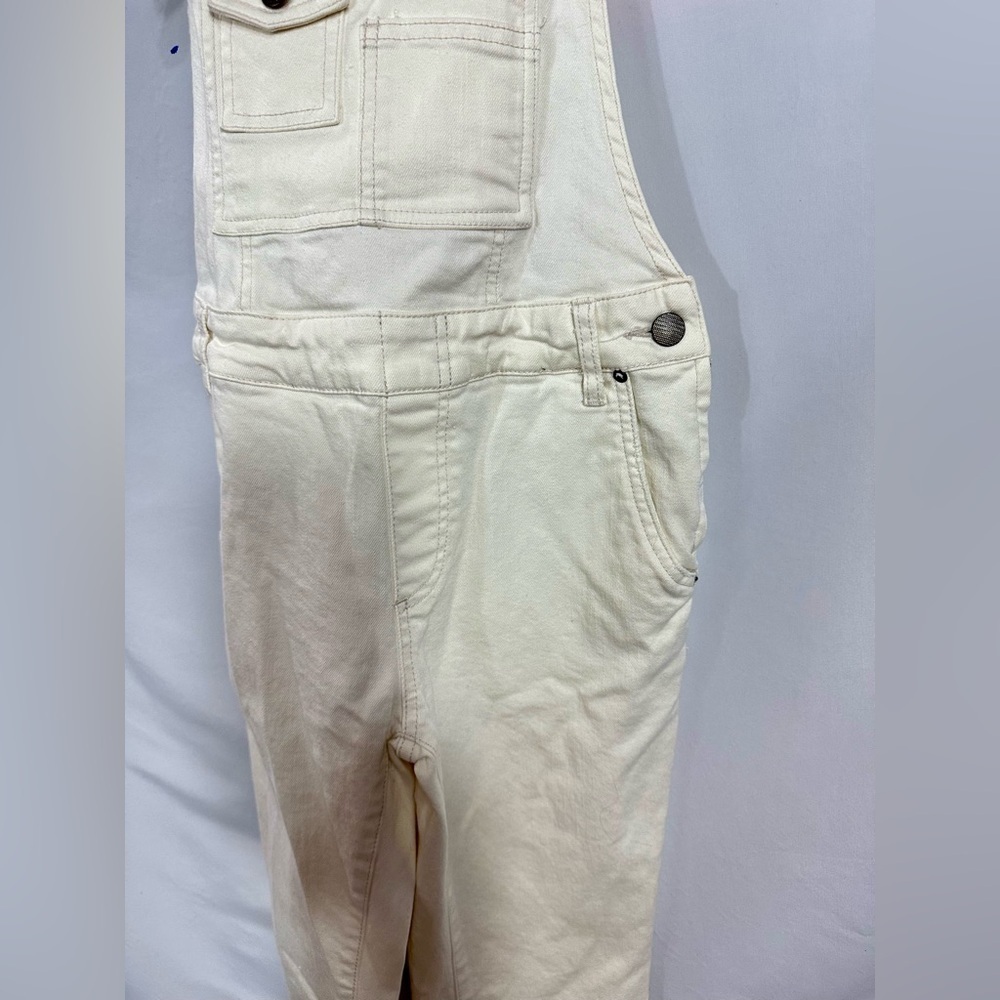free people white denim skinny overalls size 26 - Picture 7 of 9